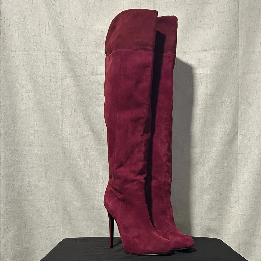 ALDO Scarlet Red Faux Suede Over-The-Knee